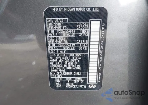 2024 Infiniti Qx50 Luxe Awd from USA, damaged, VIN 3PCAJ5BB9RF101582